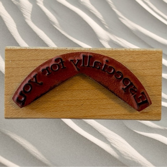 Lot of 3 Wood Mounted Stamps Nameplate Especially for You & Mini Alphabet - Picture 10 of 11